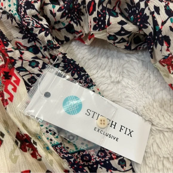 NWT Collective Concepts - Tobar Keyhole Front Top Boho Tribal Print XXL - Picture 10 of 11